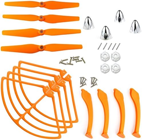 XiaoPengYo Syma X8 X8C X8W X8G X8HC X8HW X8HG Propeller Blades Protectors Frame & Landing Skid & Spindle Sleeve & Blades Cover (Orange)