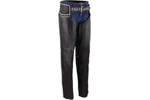 Milwaukee Leather Chaps for Women Black Naked Skin Rhinestones Bling D-Rings Detailing Motorcycle Chap - MLL6502