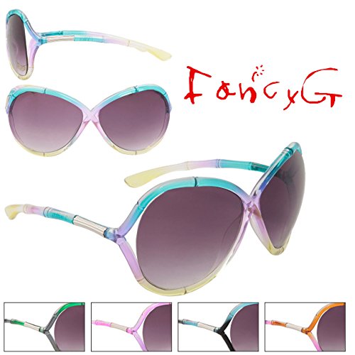 FancyG® Fashion Style Designer Inspired Tri-Colored Glasses Frame UV Protection Sunglasses Frame Ladies Fashion Eyewear