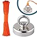 MAGNADIVE Fishing Magnet with Rope – 250 LBS Pulling Force Super Strong Neodymium Magnet – and Paracord 100 ft. Long.