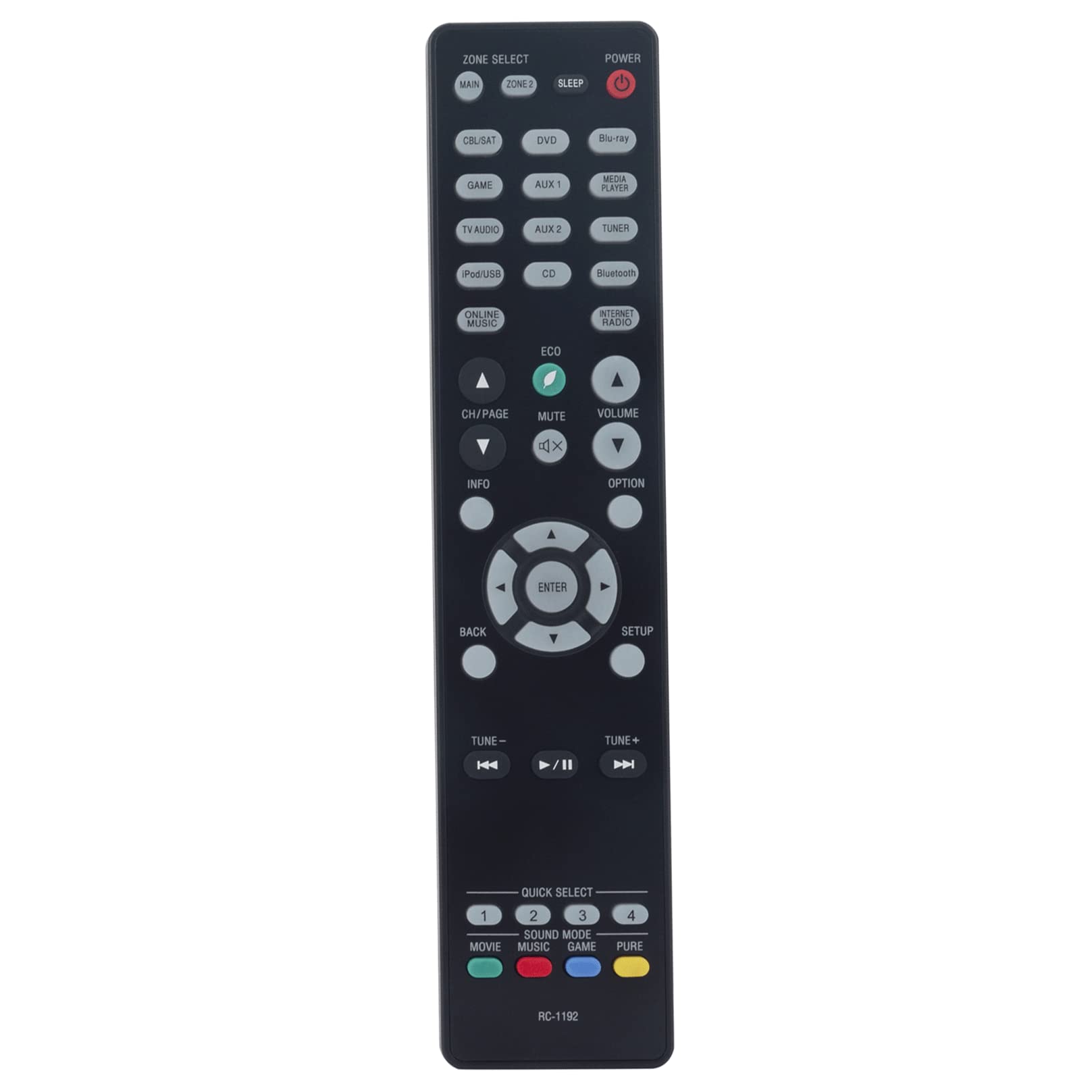 VINABTY RC-1192 Remote Control Replaced fit for Denon AV Receiver AVR-S910W AVR-X5200W AVR-X3100W AVR-X2100W AVR-X3200W AVR-S900W AVR-X3300W AVR-X2200W