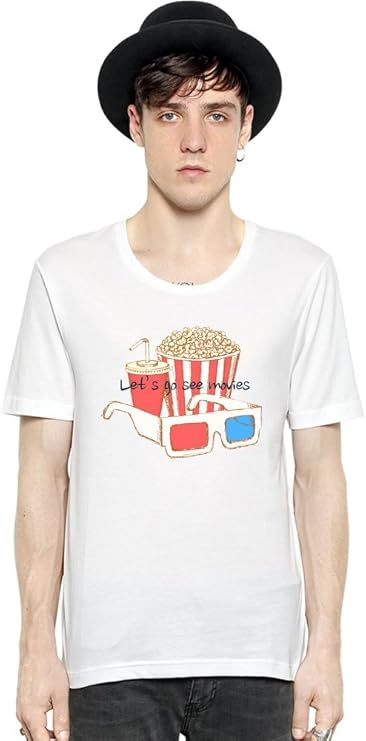 Watching movies Short Sleeve Mens T-shirt: Amazon.co.uk: Clothing