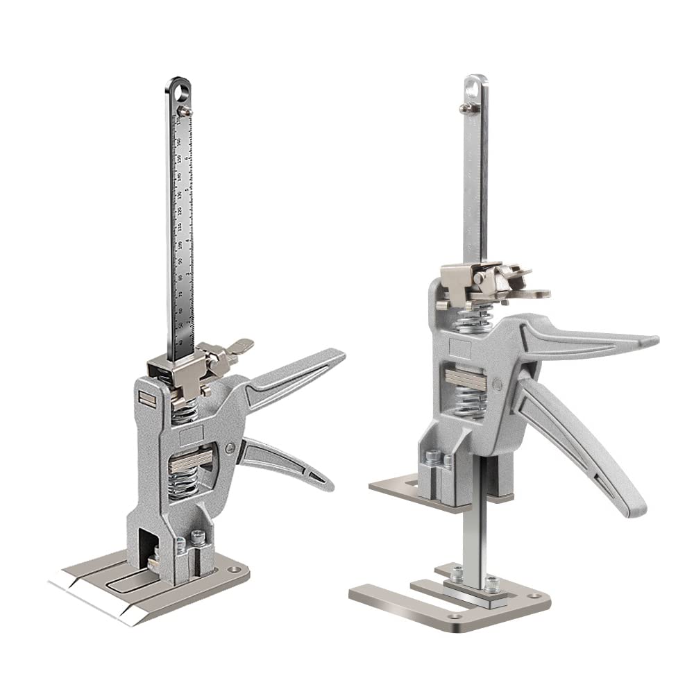 Full Metal Labor Saving Arm Jack, Portable Tile Height Adjuster, Load-Bearing 200kg, Two-Speed Descent Mod, Arm Tool Lift for Installing Cabinets, Doors, Windows, Furniture, Etc (2 Pack)