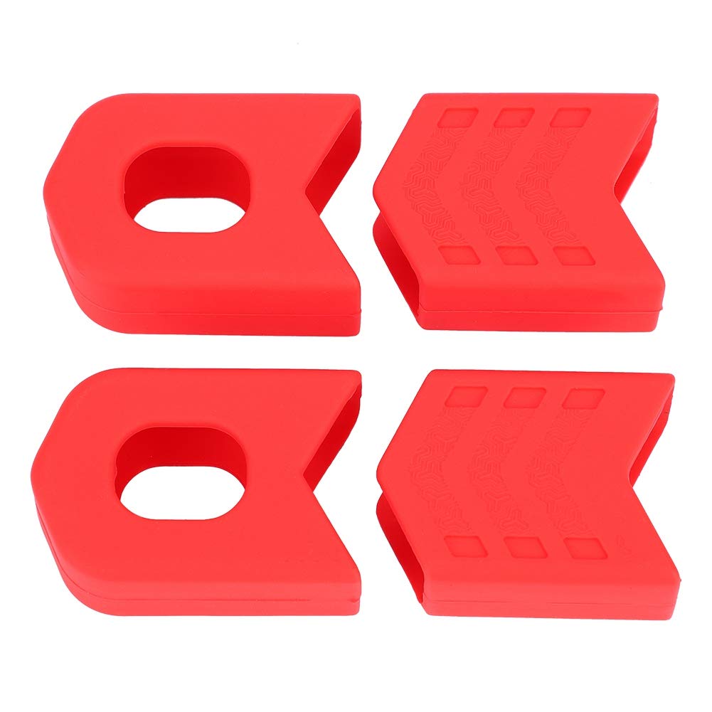 Alomejor Bike Crank Cover Bicycle Silicone Crank Arm Protector Crank Sleeve for Mountain Bike Road Bike(Red)