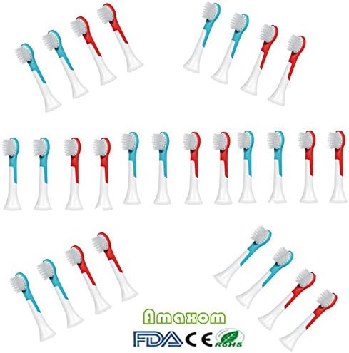Amaxom Premium Replacement Toothbrush Heads for Philips Sonicare for Kids Standard Size Toothbrushes HX6034(HX6032/94),Ages 4-7, 28 Count(7-pack).