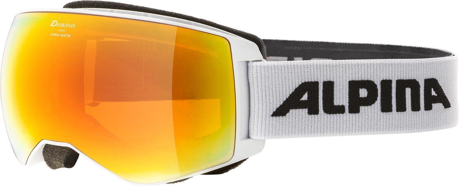 ALPINA Sports Naator HM A7269 8 11 Ski Goggles Plastic/Polycarbonate White/Orange 100% UV Protection