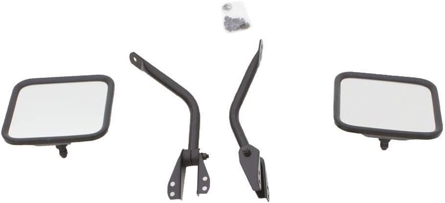 RAMPAGE PRODUCTS 7617 Black Factory Style Replacement Steel Mirror Kit for 1955-1986 Jeep CJ - Pair