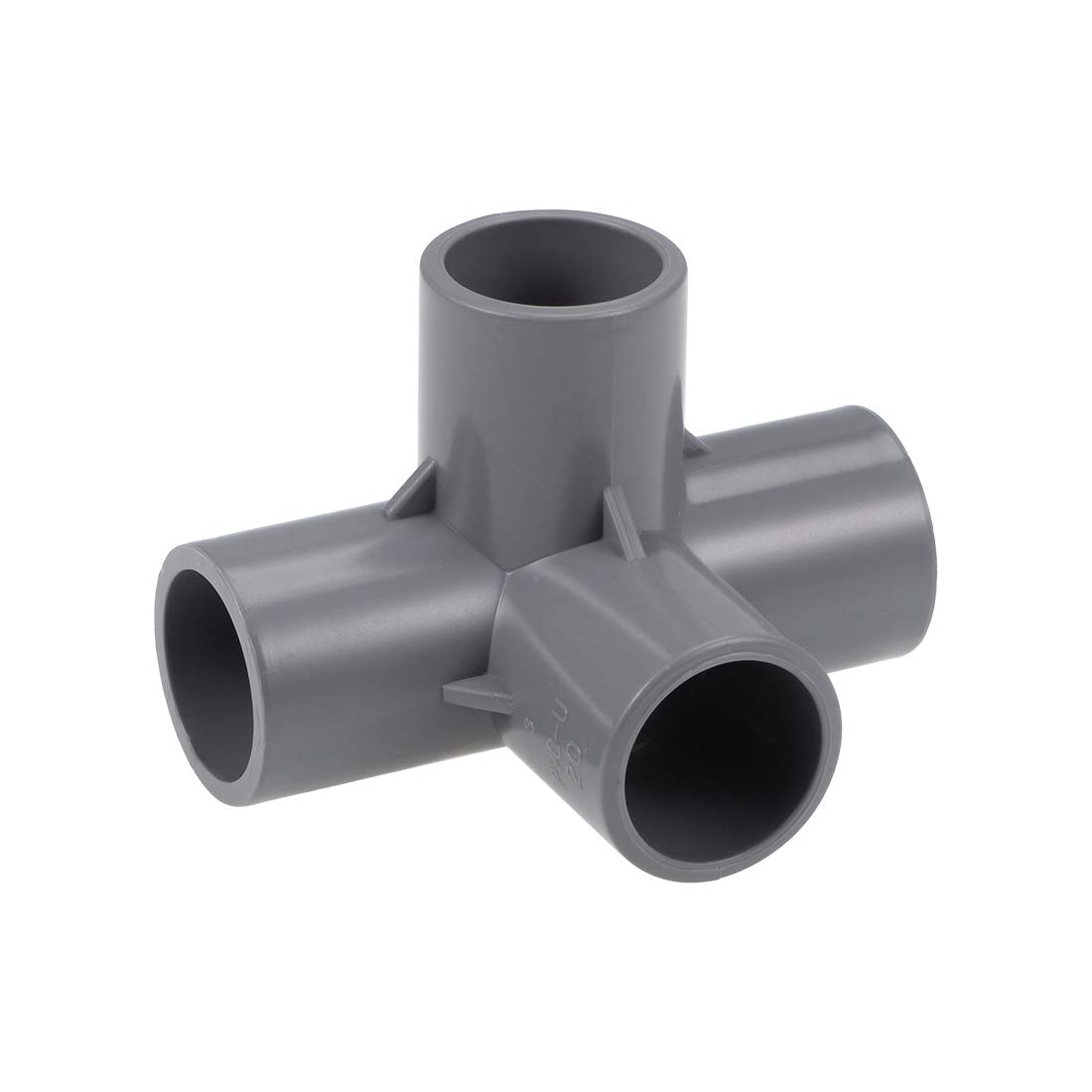 sourcing map 4-Way Elbow PVC Pipe Fitting Furniture Grade 20mm Size Tee Corner Fittings Gray 2Pcs