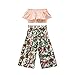 sweetyhouse Toddler Baby Girls 2Pcs Set,Kids Ruffle Vest Crop Tops+Floral Wide Leg Pants Summer Outfits, 4-5T