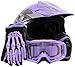 Youth Offroad Gear Combo Helmet Gloves Goggles DOT Motocross ATV Dirt Bike MX Motorcycle Purple - Medium