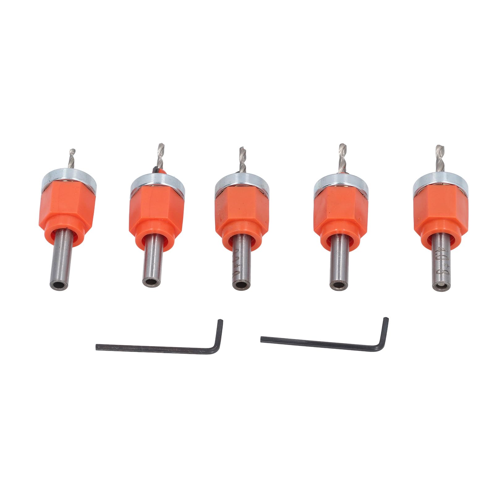 Countersink Drill Bit Set with Adjustable Depth Stop, 5 Pieces, for Wood and Plastic, 2.8mm to 4.0mm