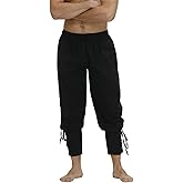 Men's Pirate Pants Ankle Banded Cuff Renaissance Pants Medieval Viking Navigator Pirate Costume Trousers Gothic Pants