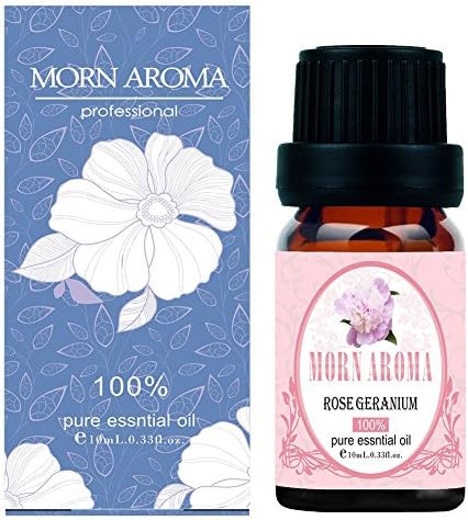 Rose Geranium 100% Pure Therapeutic Grade Essential Oil by Morn Aroma -10 ml. Undiluted