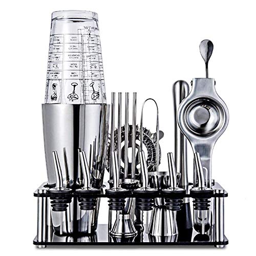 Home Cocktail Shaker Kit Siegel Partyzubehör Boston Cocktail Shaker Set 350ML + Regal + Entsafter – Bild 4