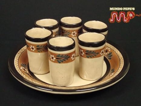 Amazon.com: Tequila Shot vidrio Set w/placa mexicano ...