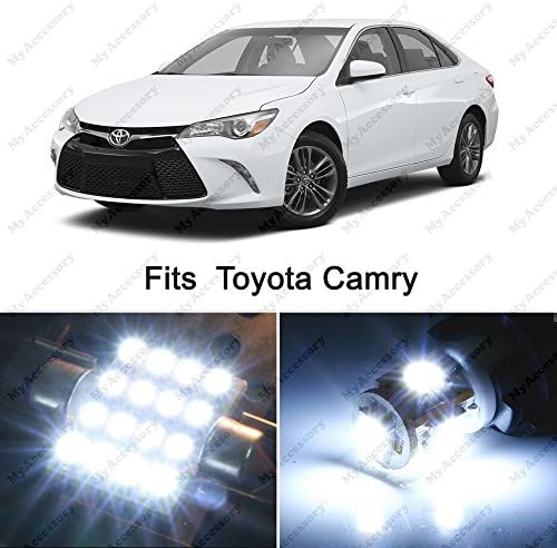 12 x Premium Xenon White LED Lights Interior Package Kit for Toyota Camry (2015-2016)