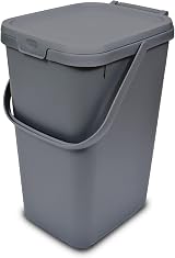 Addis 519286 18 Litre Kitchen Recycling Bin with Clip Lock Lid Silver