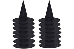 Giga Gud 16 pcs Halloween Black Witch Hat for Party Masquerade Cosplay Costume Accessory Daily for Halloween Carnival Party Black