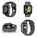 Aokon Apple Watch Band 38mm, Soft Silicone Replacement Wrist Strap for Apple Watch Series 2, Series 1, Nike+, S/M Size (38MM, Black / Gray)