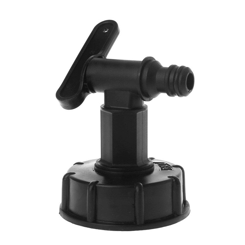 IBC Tank Adapter 1000L IBC to 15mm Tap Valve Adapter Garden Water Drain Tap Connector Fittings (Black)