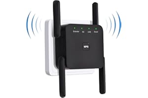 VONDER WiFi Extender, 5G 1200Mbps Dual Band WiFi Extenders Signal Booster for Home, Device Servers WiFi Booster Covers Up to 7000 Sq.ft and 20 Devices Black