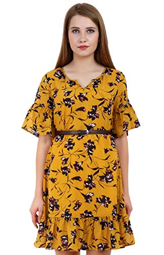 A Thousand Things Women’s Belted Yellow Floral Dress