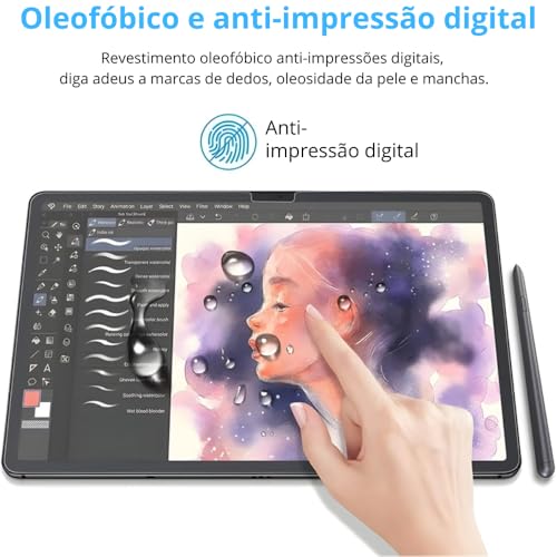 Película Para Ipad 11ª A16 2025 e Ipad 10ª 2022 10.9" Paperlike Fosca Textura de Papel Anti Reflexo, Anti Risco e Anti Poeira em Cerâmica 9D