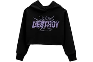 G-Amber Kids Crop Tops Girls Hoodies Cute Letters Long Sleeve Fashion Sweatshirts