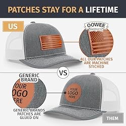 OOWEE American Flag Hat for Men | Leather Patch Hat