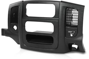 LQI Center Dash Radio Bezel Trim Panel w/Air Vents & Storage Compatible with Dodge Ram 1500 2002-2005/Fit Dodge Ram 2500 3500 2003-2005 Black