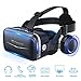 Pansonite 3D VR Headset Virtual Reality Glasses - 360 Panoramic with Built-in Stereo Headphones - Large Viewing Immersive Experience VR Headset HD VR Goggles for VR Games and 3D Movie Compatible