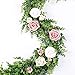 Artiflr Faux Eucalyptus Garland, 2 Pcs Artificial Vines Fake Eucalyptus Greenery Garland Wedding Backdrop Arch Wall Table Party Decor, 6.1 Feet/pcs Fake Hanging Plant Large Eucalyptus Leaves
