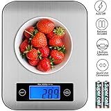 Digital Kitchen Scale Food Scales, TOBOX Postage Scale Multifunction Stainless Steel Accuracy with LCD Display and Tare Function for Baking and Cooking (Gray)