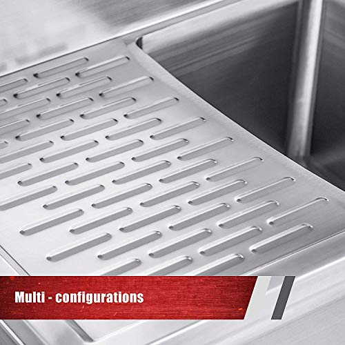 DuraSteel 3 Compartment Stainless Steel Bar Sink with 10" L x 14" W x
