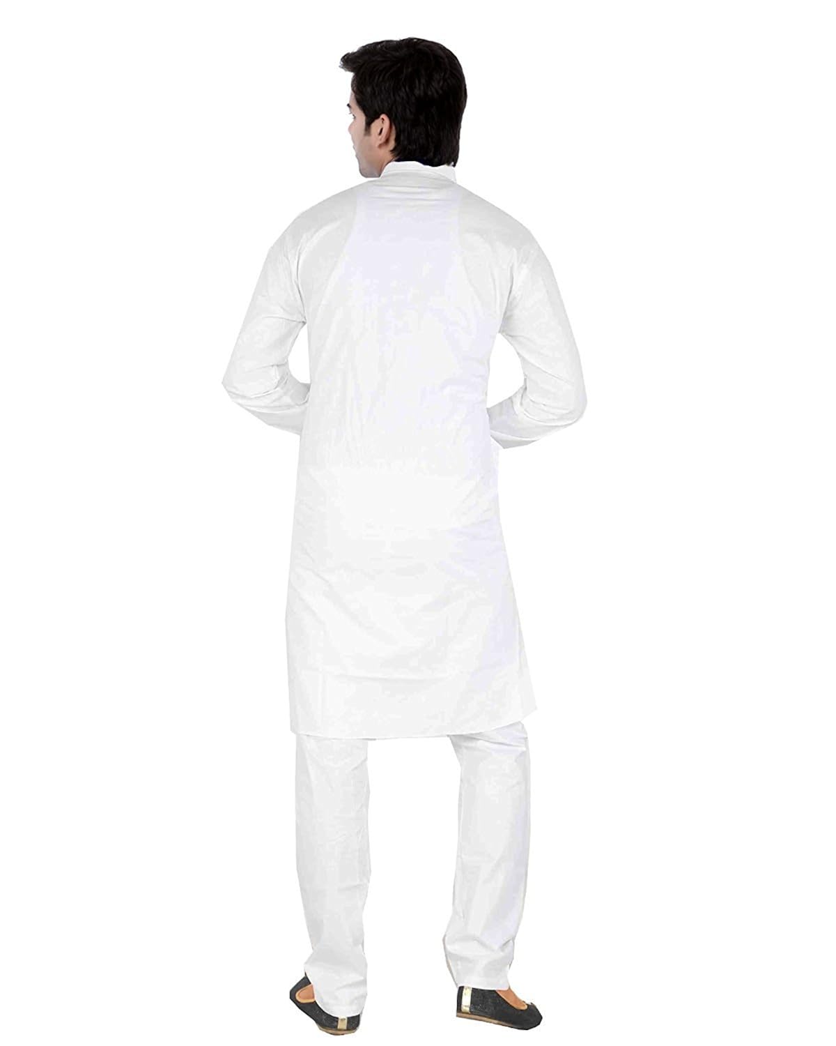 decore men's white cotton kurta pyjama set