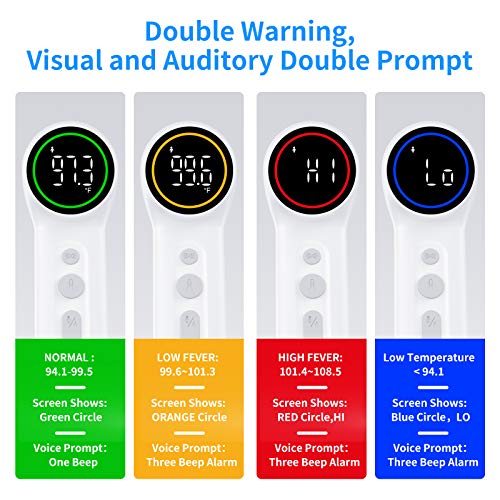 Infrared Digital Thermometer Forehead for Adults Baby Kids, No Touch Scanning Forehead Thermometer with Fever Alert Probe Auxiliary Light (Upgraded)