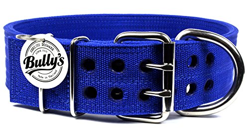 Pitbull Collar, Dog Collar for Large Dogs, Heavy Duty Nylon, Stainless Steel Hardware (Large, Sapphire Blue) - Thumbnail 2
