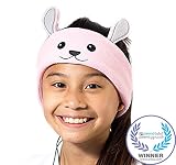 CozyPhones Kids Headphones Volume Limited with Ultra-Thin Speakers Soft Fleece Headband - Perfect Children's Earphones for Home and Travel - Bunny