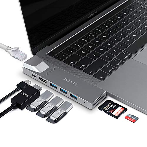 JOYIT USB C Hub, MacBook Pro Adapter with Gigabit Ethernet RJ45, 4K HDMI, Thunderbolt 3 Adapter, 3 USB 3.0, SD/TF Card Reader for MacBook Air 2018/2019 and MacBook Pro 2016/2017/2018/2019 13 15 inch - Thumbnail 7
