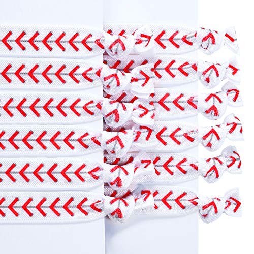 image for Norme 12 Packs Baseball Hair Accessories, Girls Baseball Hair Ties No 