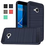 HTC U11 Life Case, Dretal Carbon Fiber Shock Resistant Brushed Texture Soft TPU Phone case Anti-fingerprint Flexible Full-body Protective Cover For HTC U11 Life (Navy)