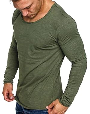 T-Shirts for Men, Sweater Long Sleeve Casual Solid Pure Color Blouse