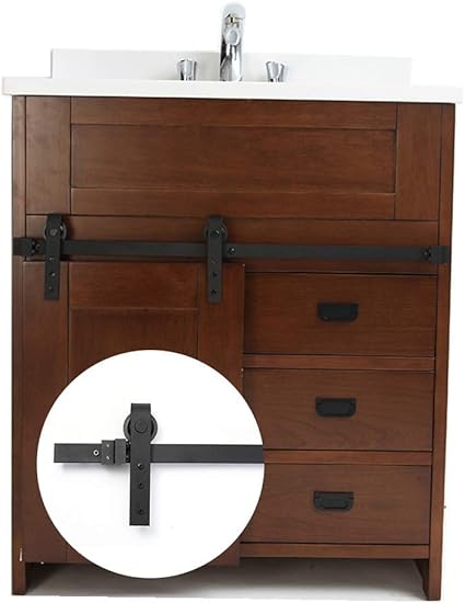 Ensemble De Rails De Materiel De Porte Coulissante Pour Porte De Grange Tres Robuste De 3 3 Pieds Parfait Pour Les Armoires Les Meubles Tv Les Placards Installation Rapide Et Facile F01 100cm Amazon Fr Bricolage