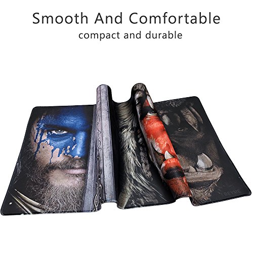 Large Gaming Mouse Pad, Imegny Extended Keyboard & Mouse Mat with Stitched Edges + Non-slip Rubber Base (35.415.7Inch, moshou)