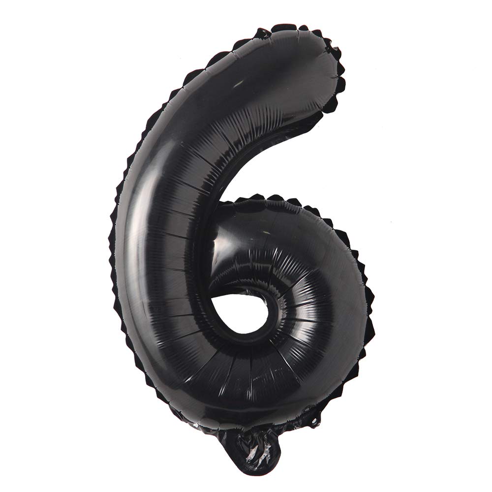 Photo 1 of 16" inch Single Black Alphabet Letter number Balloons Aluminum Hanging Foil Film Balloon Wedding Birthday party decoration banner Air Mylar Balloons (16 inch Black 6)