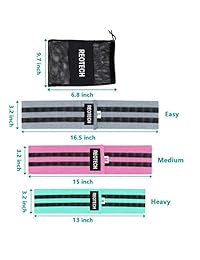 REOTECH Fabric Exercise Resistance Bands Non-Slip Loop Bands for Legs and Booty,Non-Rolling Thick Wide Perfect Training Bands for Squats, Legs, Thigh and Hip Bands Workout + Carrying Bag