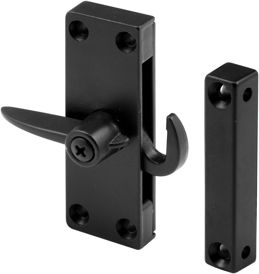 SlideCo 122070 Sliding Screen Door Latch, Right Hand, Black Die cast