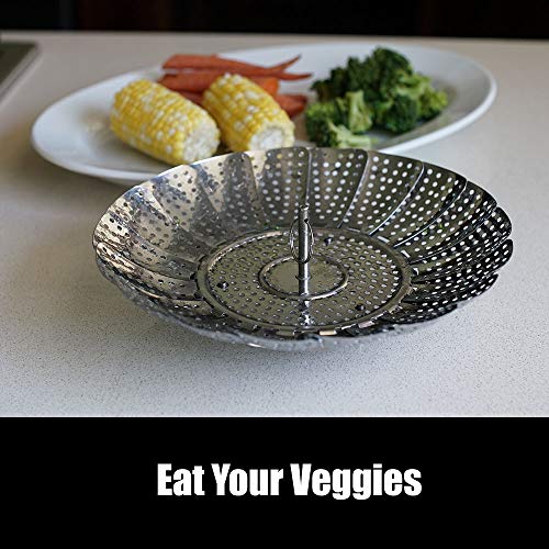 Good Living Stainless Steel Vegetable Steamer Basket For Pots and Pans, Adjustable to 9 Inches - Thumbnail 5