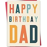 ATTLVV Happy Birthday Gift Card for Dad,Funny Birthday Card for Father,Best Bday Cards from Daughter Son,Dad Birthday Gift