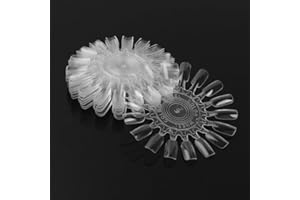 JUROICESSRY 10 Pcs Transparent 18 Tips Display Plastic Nail Art Polish Palette Wheels False Nail Art Tips Practice Display Board Deft and Professional,Practice Nail Tips